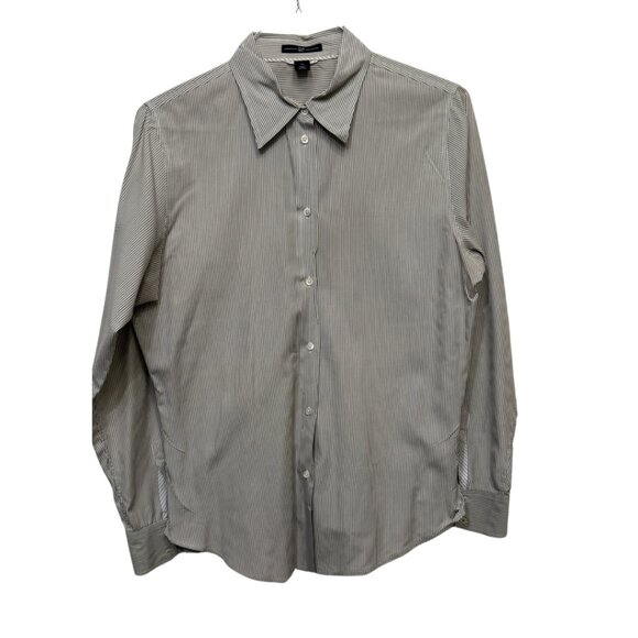 Women's GAP Classic Button-Down Shirt - Grey Stripe - Size 14 - Pre-Owned - Picture 1 of 3